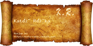 Kató Réka névjegykártya